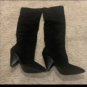 Sam Edelman Black Knee-high Suede Boots Size 7